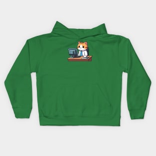 Office Cat At Work Kids Hoodie